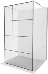 Mexen Kioto 110 x 200 cm-es, szabadon álló zuhanyfal fekete rácsos 8 mm, króm - 800-110-002-01-77 (800-110-002-01-77)
