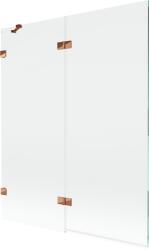 Mexen Lunar kétszárnyú bal oldali fürdőszobai paraván 140 x 150 cm, átlátszó, rózsaarany - 897-140-100-60-00-L (897-140-100-60-00-L)