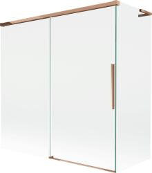 Mexen Rox L kétoldalas kádparaván tolóajtóval 160 + 80 x 150 cm, átlátszó, rózsaarany - 8C9L-160-080-60-00 (8C9L-160-080-60-00)