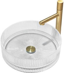 Mexen Eiva üveg pultra helyezhető mosdókagyló 39 x 39 cm, átlátszó - 24163900 (24163900)