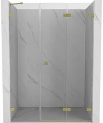 Mexen Lunar-F jobbra nyíló összecsukható zuhanyajtó 120 cm, átlátszó, arany - 836S-120-050-55-00-P (836S-120-050-55-00-P)