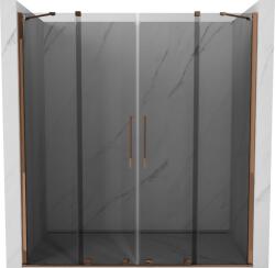 Mexen Velar Duo tolóajtós zuhanyajtó 200 cm, grafit, rózsaarany - 871-200-000-42-60 (871-200-000-42-60)