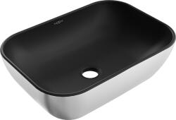 Mexen Rita mosdó pultra helyezhető 45 x 32 cm, fekete matt/ezüst - 21084574 (21084574)