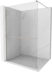 Mexen Kioto+ zuhanyfal polccal Walk-in 105 x 200 cm, átlátszó, kefe nikkel - 800-105-121-97-00 (800-105-121-97-00)