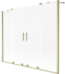 Mexen Velar Duo kádparaván, 2-szárnyas tolóajtós, 190 x 150 cm, fagyos, arany kefélt - 896-190-000-32-55 (896-190-000-32-55)