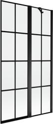 Mexen Mist 2 szárnyú, jobbos falsíkra szerelhető, fekete rácsos, fekete zuhanyfal, 100 x 150 cm - 8A9-100-011-70-77-P (8A9-100-011-70-77-P)