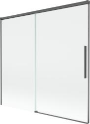 Mexen Rox kétrészes, toló kádparaván 170 x 150 cm, átlátszó, gungray kefe hatású - 8C9-170-001-66-00 (8C9-170-001-66-00)