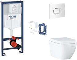 GROHE Rapid SL - Készlet fali beépítéshez, SoftClose ülőke, Arena Cosmopolitan gombok és bedobható tabletta készlet, Triple Vortex, alpesi fehér SANI11BB3150 (SANI11BB3150)