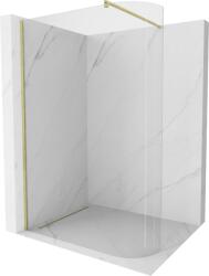 Mexen Kioto-R íves Walk-in zuhanyfal 160 x 200 cm, átlátszó 8 mm, arany kefe - 800-160-101-55-06 (800-160-101-55-06)