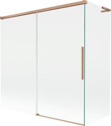 Mexen Rox L fürdőkád paraván, kétszárnyú tolóajtós, 160 + 70 x 150 cm, átlátszó, kefe bronz - 8C9L-160-070-65-00 (8C9L-160-070-65-00)