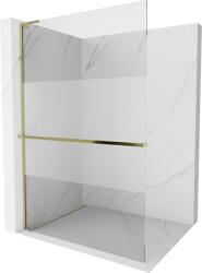 Mexen Kioto+ L zuhanyfal polccal Walk-in 100 x 200 cm, átlátszó/díszüveg, arany - 800-100-123-50-35 (800-100-123-50-35)