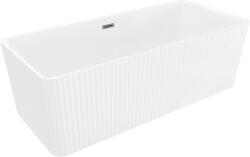 Mexen Nila szabadon álló bordázott kád 170 x 75 cm, fehér, túlfolyó gun metal - 52841708000-95 (52841708000-95)