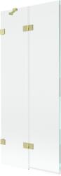 Mexen Lunar kétrészes balos kádparaván 80 x 150 cm, átlátszó, arany szálcsiszolt - 897-080-100-55-00-L (897-080-100-55-00-L)