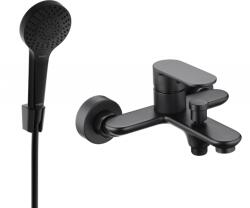 Mexen Milo R05 fürdőkád csaptelep zuhany szettel, fekete - 7133R05-70 (7133R05-70)