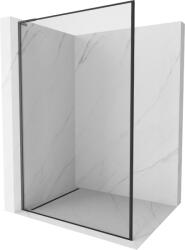 Mexen Kioto L zuhanyfal Walk-in 50 x 200 cm, fekete keret, pisztolyszürke kefélt - 800-050-103-66-70 (800-050-103-66-70)