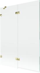 Mexen Lunar fürdőkádparaván, 2-szárnyú, balos, 130 x 150 cm, átlátszó, arany - 897-130-100-50-00-L (897-130-100-50-00-L)