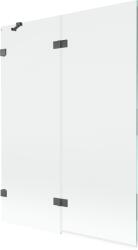 Mexen Lunar 2-szárnyú bal oldali kádparaván 130 x 150 cm, átlátszó, fegyverszürke kefe - 897-130-100-66-00-L (897-130-100-66-00-L)