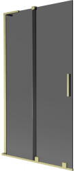 Mexen Velar L kádparaván 2-szárnyú toló 100 x 150 cm, grafit, arany kefe - 896-100-003-41-55 (896-100-003-41-55)