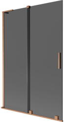 Mexen Velar L fürdőkád paraván, 2-szárnyú, toló, 120 x 150 cm, grafit, csiszolt réz - 896-120-003-41-65 (896-120-003-41-65)