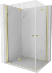 Mexen Mist-F Duo összehajtható zuhanykabin bal 110 x 90 cm, átlátszó, arany kefélt - 8A6-110L-090P-55-00 (8A6-110L-090P-55-00)