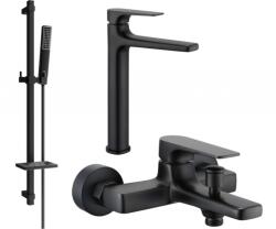 Mexen Lynx DQ72 fürdőkád szett, fekete - 745913DQ72-70 (745913DQ72-70)