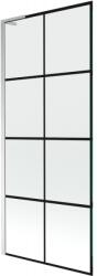 Mexen Next L fürdőkádparaván egyszárnyú 80 x 150 cm, fekete rácsos, króm - 895-080-000-03-77-01 (895-080-000-03-77-01)