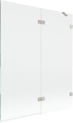 Mexen Lunar kádparaván 2-szárnyas jobb 140 x 150 cm, átlátszó, csiszolt nikkel - 897-140-100-97-00-P (897-140-100-97-00-P)