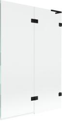 Mexen Lunar L kádparaván, 2 szárnyú, jobb oldali 120 x 150 cm, átlátszó, fekete - 897L-120-100-70-00-P (897L-120-100-70-00-P)
