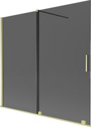 Mexen Velar 2-szárnyas toló zuhanyfal 170 x 150 cm, grafit, arany kefélt - 896-170-000-41-55 (896-170-000-41-55)