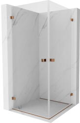 Mexen Lunar-B Duo nyíló zuhanykabin 100 x 100 cm, átlátszó, rózsaarany - 832-100L-100P-60-00 (832-100L-100P-60-00)