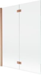 Mexen Mist 2-szárnyú bal oldali zuhanyfal 130 x 150 cm, átlátszó, kefezezett réz - 8A9-130-002-65-00-L (8A9-130-002-65-00-L)