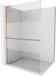 Mexen Kioto+ L zuhanyfal polccal Walk-in 100 x 200 cm, átlátszó/zúzmara, kefe réz - 800-100-123-65-35 (800-100-123-65-35)