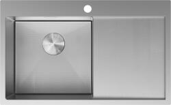 Mexen Exar rozsdamentes acél mosogató, 1 medencés, csepegtetővel, balos 780 x 480 mm, inox HC - 6433781010L-01HC (6433781010L-01HC)