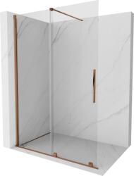 Mexen Velar tolóajtós zuhanyfal Walk-in 140 x 200 cm, átlátszó, 8 mm, rózsaarany - 871-140-000-03-60 (871-140-000-03-60)