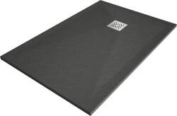 Mexen Stone+ 100 x 90 cm-es téglalap alakú kompozit zuhanytálca, antracit - 44719010 (44719010)