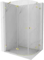 Mexen Lunar félköríves zuhanykabin balra nyíló 100 x 70 cm, átlátszó, arany matt - 833-100L-070P-55-00 (833-100L-070P-55-00)