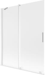 Mexen Velar 2-szárnyú tolható kádparaván 140 x 150 cm, szatén, fehér - 896-140-000-31-20 (896-140-000-31-20)