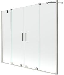 Mexen Velar Duo kétpaneles fürdőszobai paraván, tolóajtós, 190 x 150 cm, átlátszó, szálcsiszolt nikkel - 896-190-000-02-97 (896-190-000-02-97)