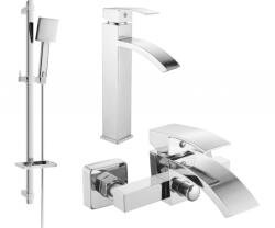 Mexen Libra DQ45 kád csaptelep készlet, króm - 745113DQ45-00 (745113DQ45-00)