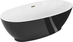 Mexen Bilbao szabadon álló kád 180 x 90 cm, fehér/fekete, arany túlfolyó - 51311809075-50 (51311809075-50)