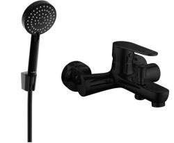 Mexen Kama R75 kád csaptelep zuhany szettel, fekete - 7253R75-70 (7253R75-70)