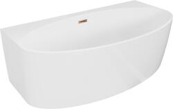 Mexen Bruna szabadon álló falhoz közeli kád 170 x 88 cm, fehér fényes, rózsás arany túlfolyóval - 52731708800-60 (52731708800-60)