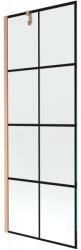 Mexen Next 1-szárnyas zuhanyfal 70 x 150 cm, fekete rács, kefe hatású réz - 895-070-000-00-77-65 (895-070-000-00-77-65)