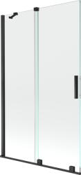 Mexen Velar kádparaván, 2-szárnyú tolóajtós, 110 x 150 cm, átlátszó, fekete - 896-110-000-01-70 (896-110-000-01-70)