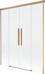 Mexen Rox kétszárnyú, toló kádparaván 140 x 150 cm, átlátszó, kefe hatású réz - 8C9-140-002-65-00 (8C9-140-002-65-00)