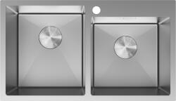 Mexen Xorin acél mosogatótálca, 2 rekeszes, 780 x 450 mm, inox - 6441782000-01 (6441782000-01)