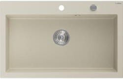 Mexen Elix gránit mosogató 1-medencés 800 x 500 mm, bézs, króm szifon - 6527801005-69 (6527801005-69)