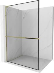 Mexen Kioto+ L zuhanypanele polccal Walk-in 110 x 200 cm, fekete keret, arany - 800-110-123-50-70 (800-110-123-50-70)