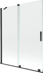 Mexen Velar kétszárnyú tolózuhanyfal 140 x 150 cm, átlátszó, fekete - 896-140-000-01-70 (896-140-000-01-70)