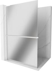 Mexen Kioto+ L zuhanyfal polccal Walk-in 100 x 200 cm, tükör, fehér - 800-100-123-20-50 (800-100-123-20-50)